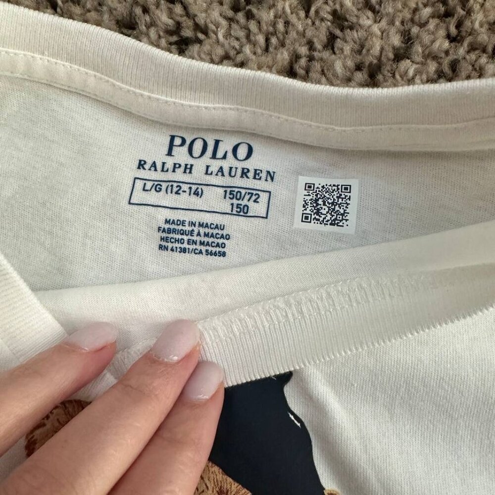 Polo Ralph Lauren Girls Polo Bear T Shirt Dress | L 12 to 14 | White - Picture 3 of 4